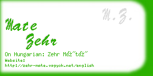 mate zehr business card